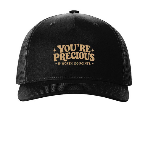 100 Points - Hats, a Black Printed Five-Panel Trucker Cap