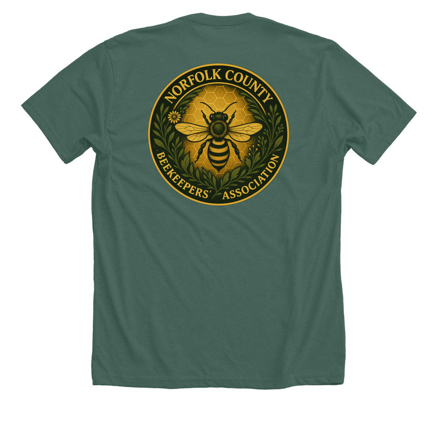 NCBA Tops, a Heather Forest Premium Unisex Tee (back-view)