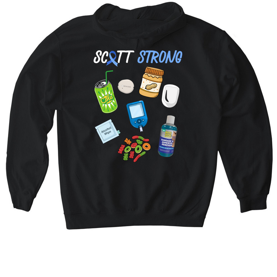 Scott Strong Team, a Black Gildan Softstyle Pullover Hoodie (back-view)