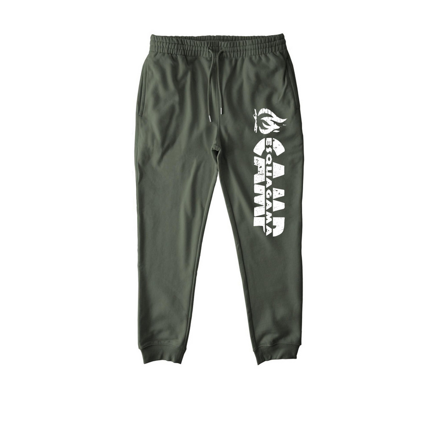 Sweatpants! - White Print, a Khaki Green Stanley/Stella Unisex Flyer Jogger
