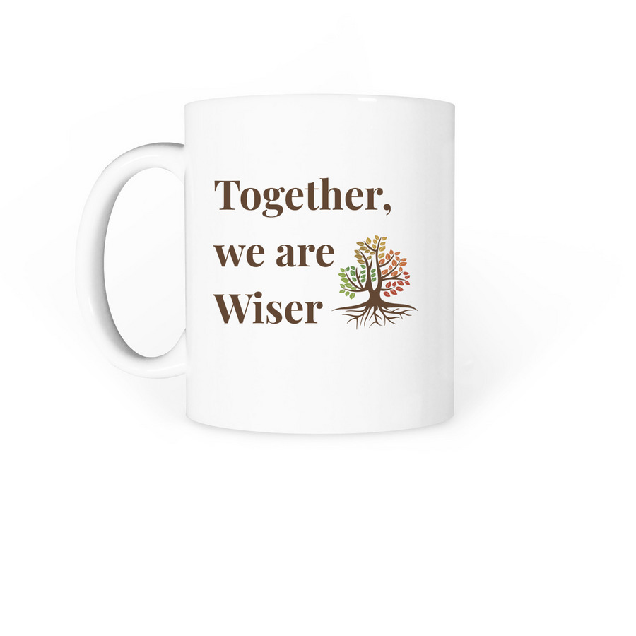 Wisdom "Tea" & Coffee Mugs, a White Coffee Mug (back-view)