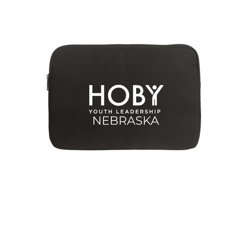 HOBY Nebraska Laptop Sleeve - Classic Logo #2, a Black Canvas Laptop Sleeve