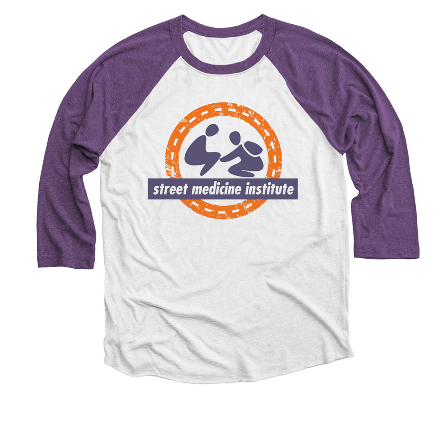 SMI Tees, Tanks, Hoodies, & Sweatshirts, a Purple Rush and Heather White 3/4 Sleeve Baseball Tee
