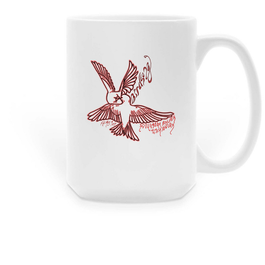 Birdsong with Ink Gibson, a White Large Coffee Mug