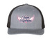 Team Barbara Hat, a Heather Grey/ Black Printed Snapback Trucker Cap