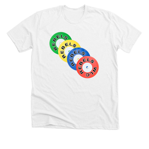 Rebels WLC Bumper Plates, a Solid White Blend Premium Unisex Tee