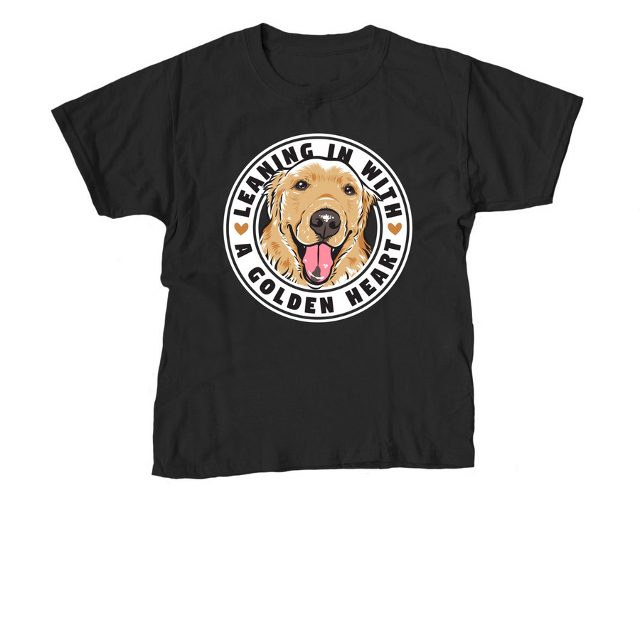 Leaning in with a golden heart, a Black Youth Unisex Tee