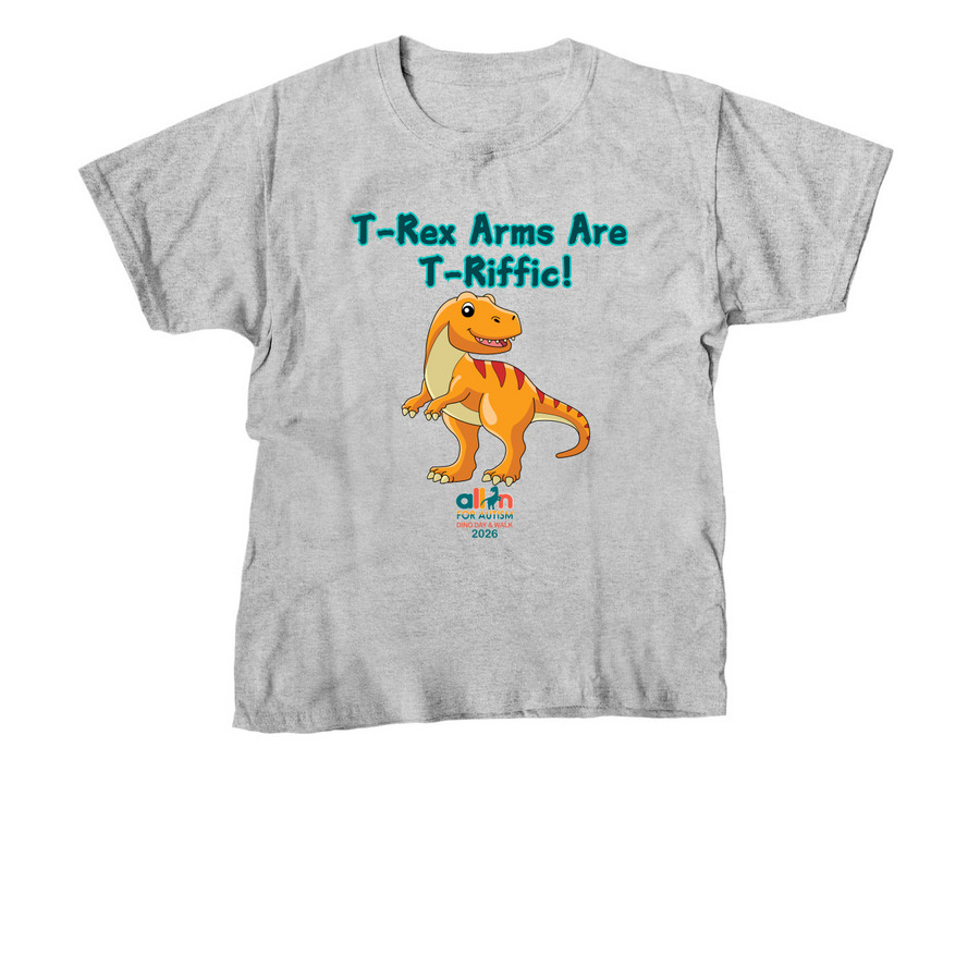 T Rex Arms are T-Riffic, a Sport Grey Youth Unisex Tee