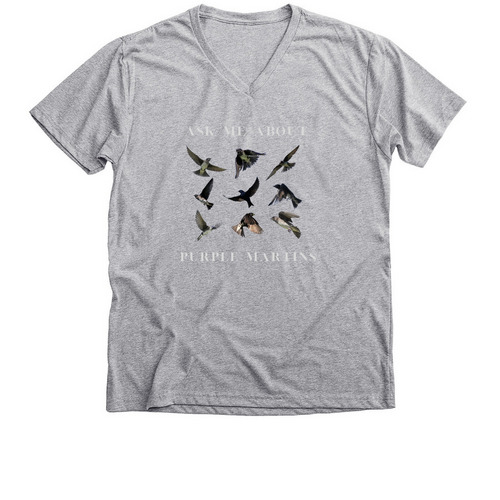 Ask Me About Purple Martins, a Athletic Heather Premium V-Neck Tee
