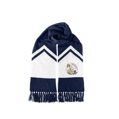 Winter Scarf, a True Navy/ White Two-Tone Gameday Scarf