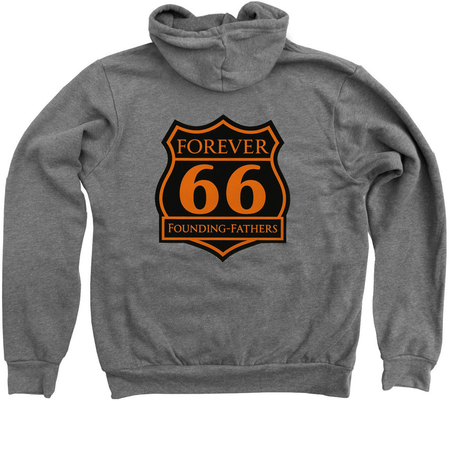 Forever 66, a Deep Heather Zip Up Hoodie (back-view)