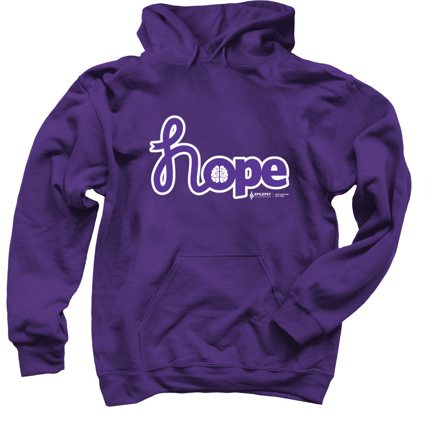 Hope Ribbon, a Purple Pullover Hoodie