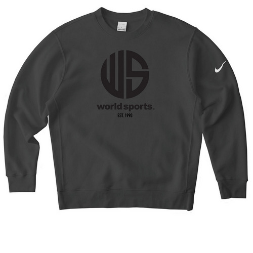 World Sports - Nike, a Anthracite Nike Club Fleece Crewneck Sweatshirt