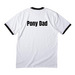 "Pony Dad" Shirt, a White/ Jet Black Cotton Ringer Tee (back-view)