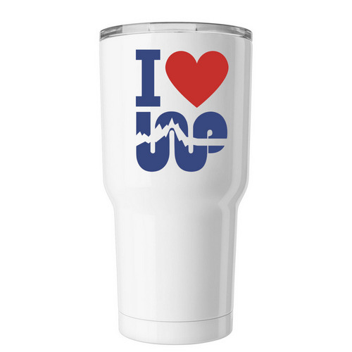 I Love WP Tumbler, a White Insulated Tumbler