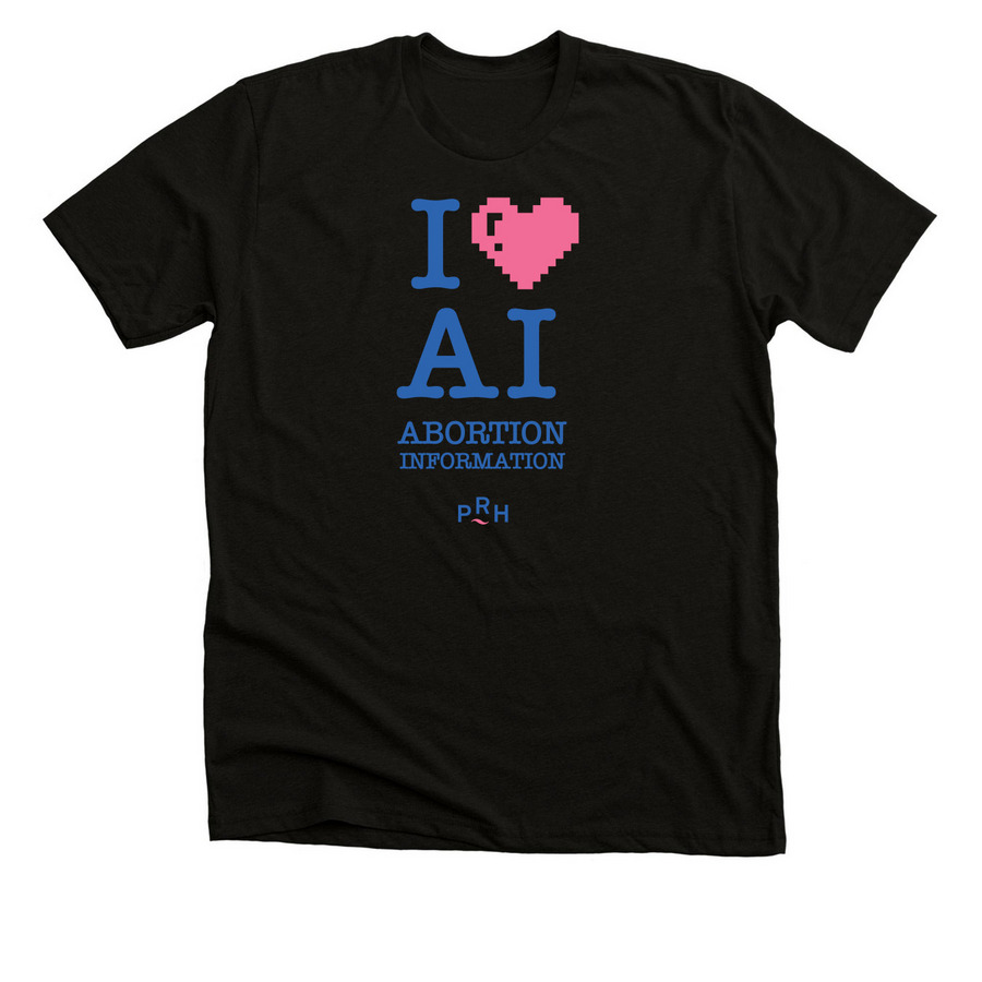 I <3 AI, a Solid Black Blend Premium Unisex Tee