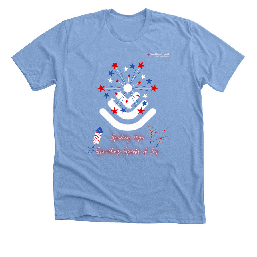 Igniting Hope, a Heather Carolina Blue Premium Unisex Tee