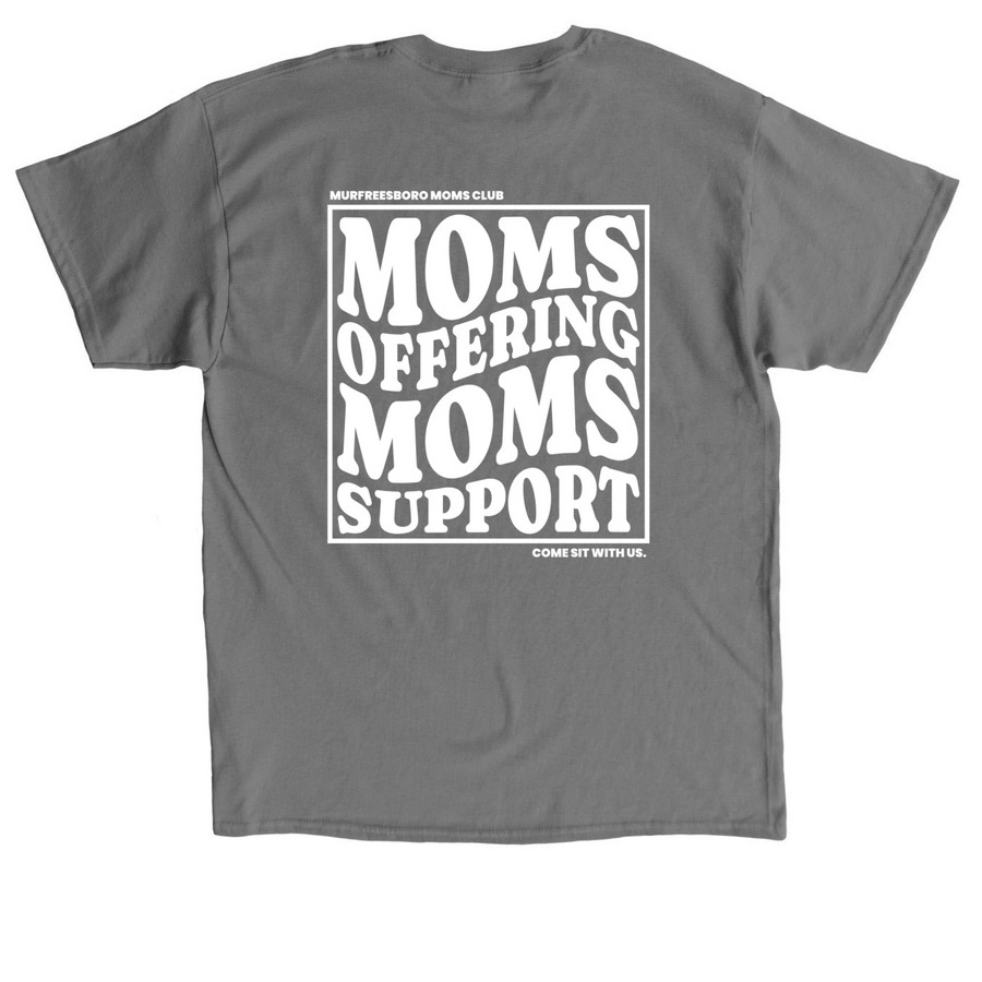 MOMS Club Shirt, a Charcoal Classic Unisex Tee (back-view)