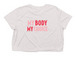 NoBODY Asked You (Fundraiser), a Heather Dust Women?s Flowy Cropped Tee (back-view)