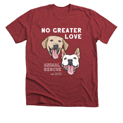 No Greater Love Animal Rescue Fundraiser, a Heather Canvas Red Premium Unisex Tee