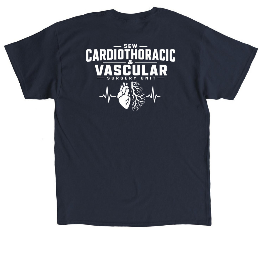 Heart Vascular, a Navy Classic Unisex Tee (back-view)