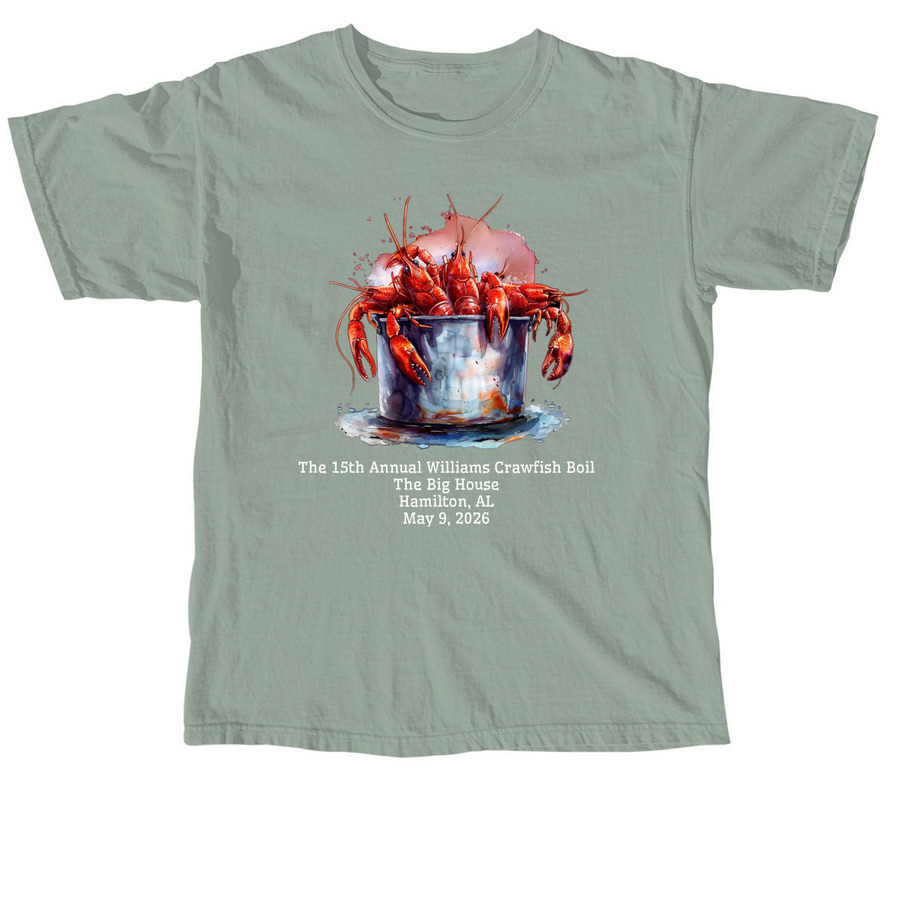 15th Annual Williams Crawfish Boil, a Bay Comfort Colors Unisex Tee