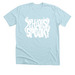 Spooky Ghosts (white), a Heather Ice Blue Premium Unisex Tee