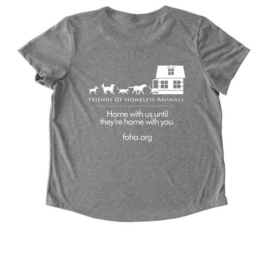 Women's Slim Fit and Flowy Tee's, a Aluminum Grey Allmade Eco Triblend Women?s Scoop Neck Tee (back-view)