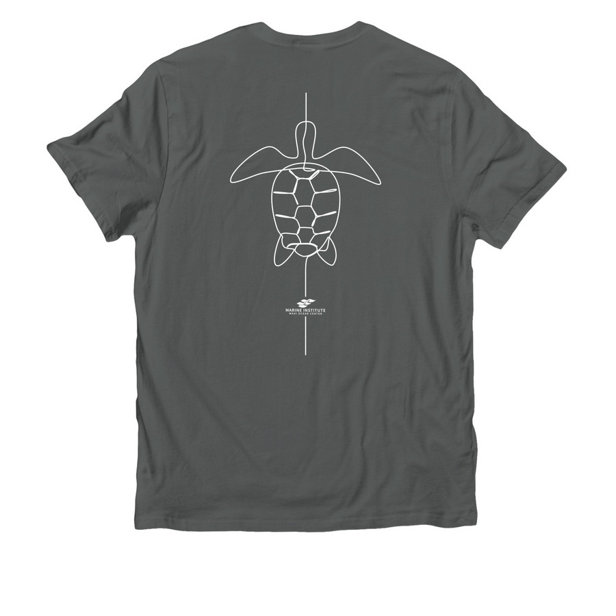 This Shirt Saved Sea Turtles, a Terrain Grey Allmade Organic Cotton Unisex Tee (back-view)