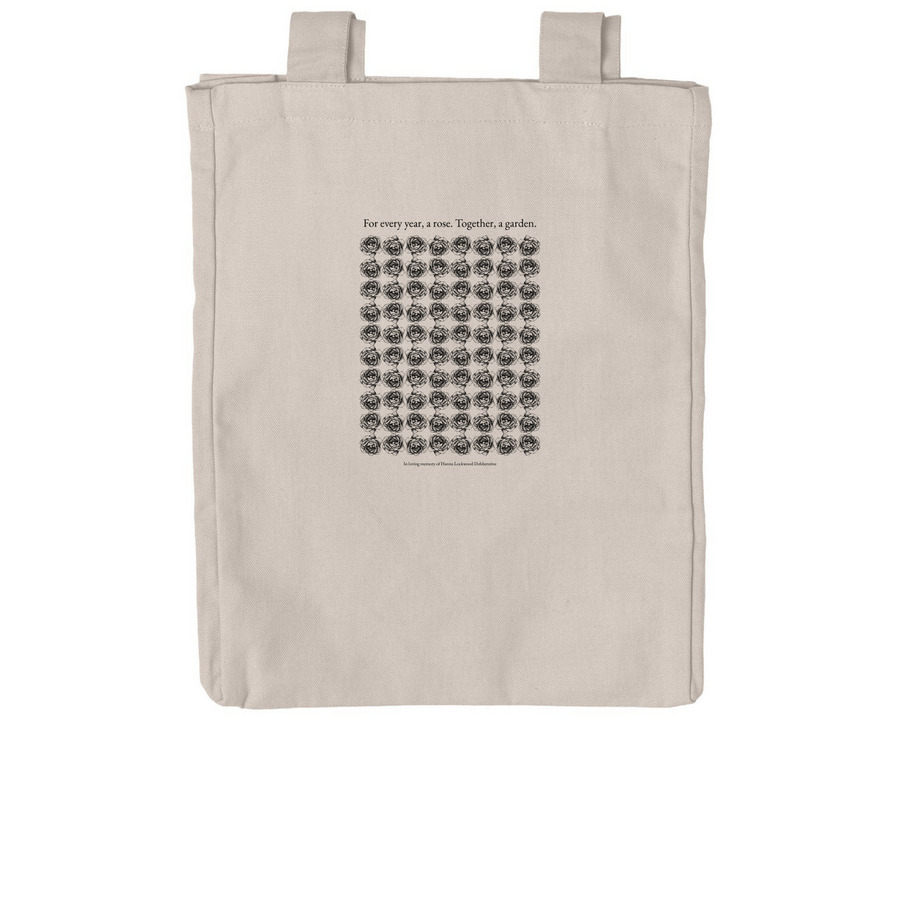 Epsilon Epsilon 80th Anniversary Tote Bags, a Pumice Reclaimist Everywhere Tote Bag (back-view)
