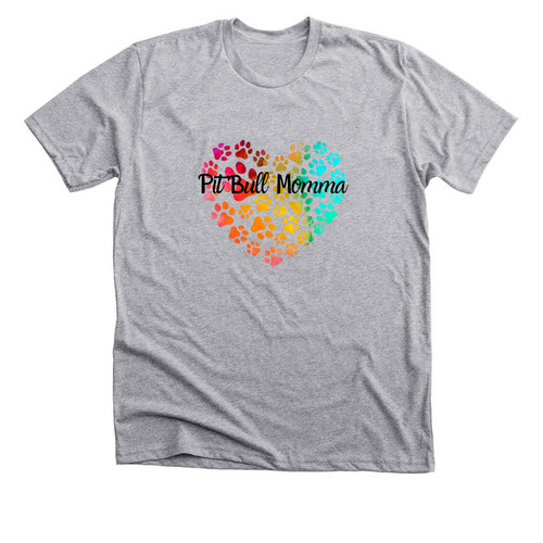 Pit Bull Momma, a Athletic Heather Premium Unisex Tee