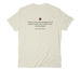 Teach Peace Apparel Collection, a White Sand Allmade Organic Cotton Unisex Tee (back-view)