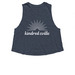 KINDRED TEES, a Heather Navy Women's Cropped Racerback Tank