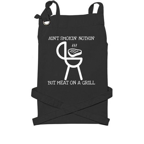 Ain't Smokin' Nothin' Apron, a Black Cotton Canvas Pocket Apron