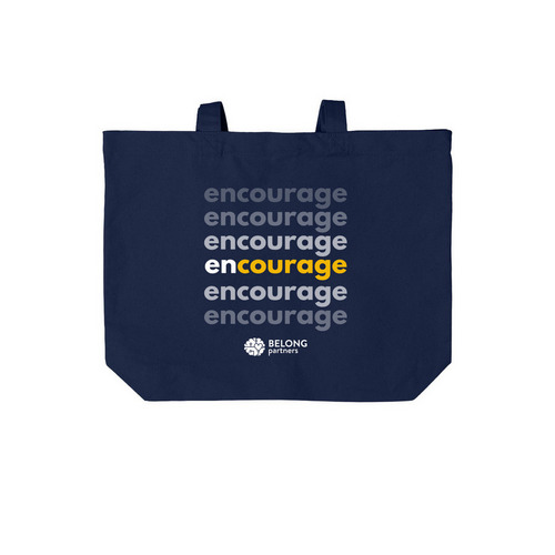EnCOURAGE tote, a River Blue Navy Cotton Canvas Tote Bag