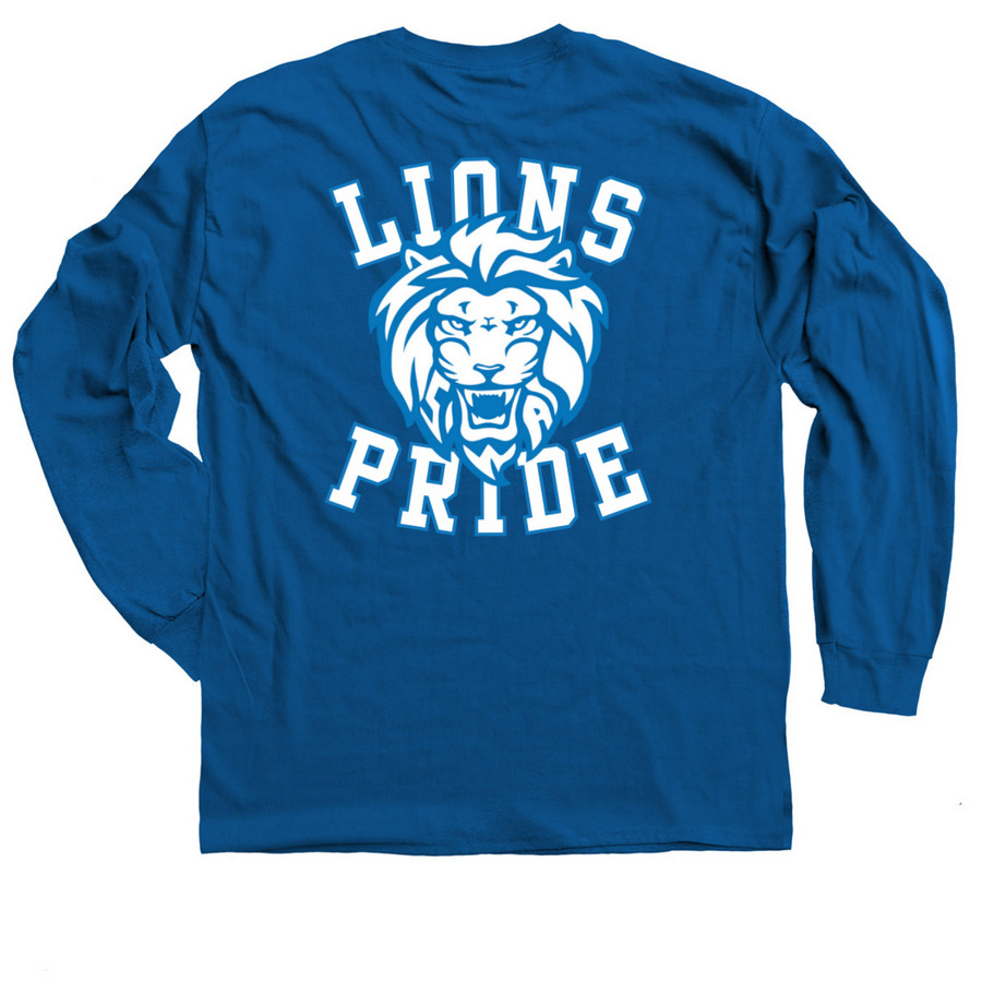 Lions Pride, a Royal Blue Classic Long Sleeve Tee (back-view)