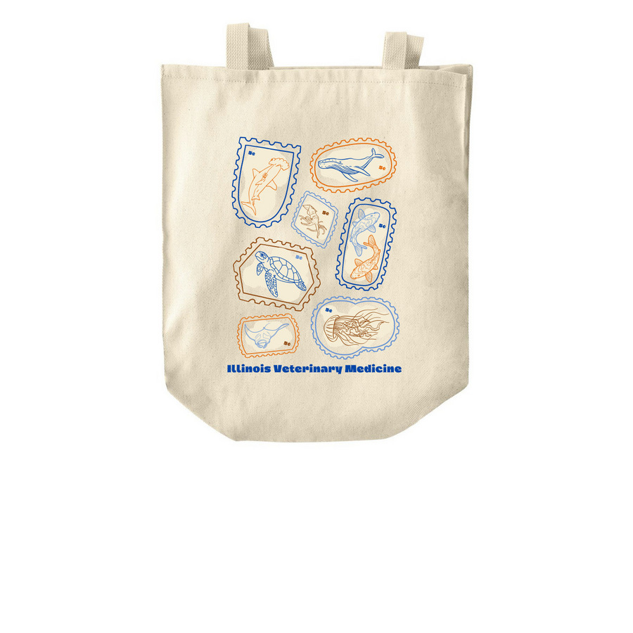 Stamps, a Natural Over-the-Shoulder Shopping Tote Bag