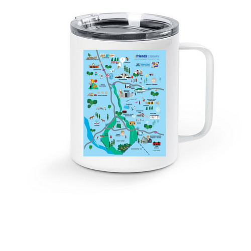 75th Anniversary Map Mug, a White Stainless Steel Travel Mug