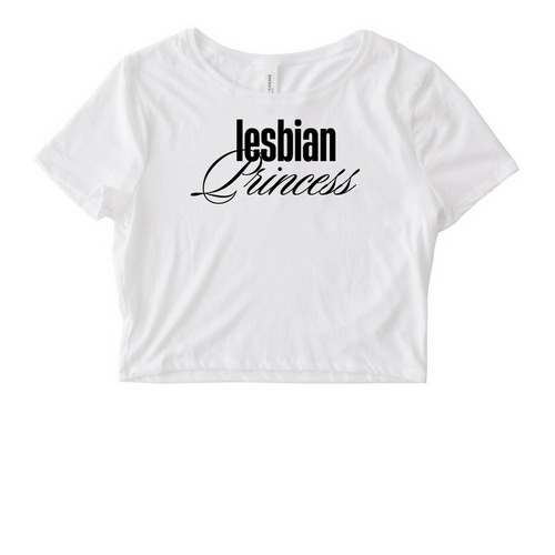Lesbian Princess, a White Women's Fitted Cropped Tee