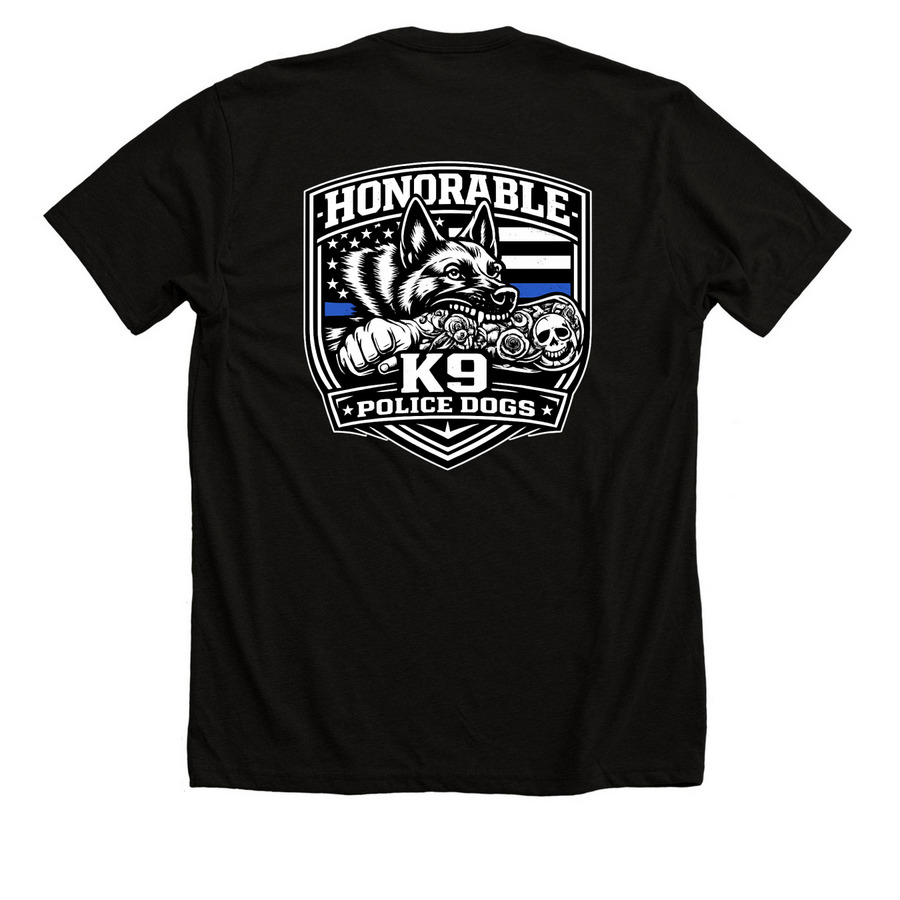 Adults PD, a Solid Black Blend Premium Unisex Tee (back-view)