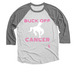 "BUCK OFF" CANCER, a Premium Heather and Heather White 3/4 Sleeve Baseball Tee