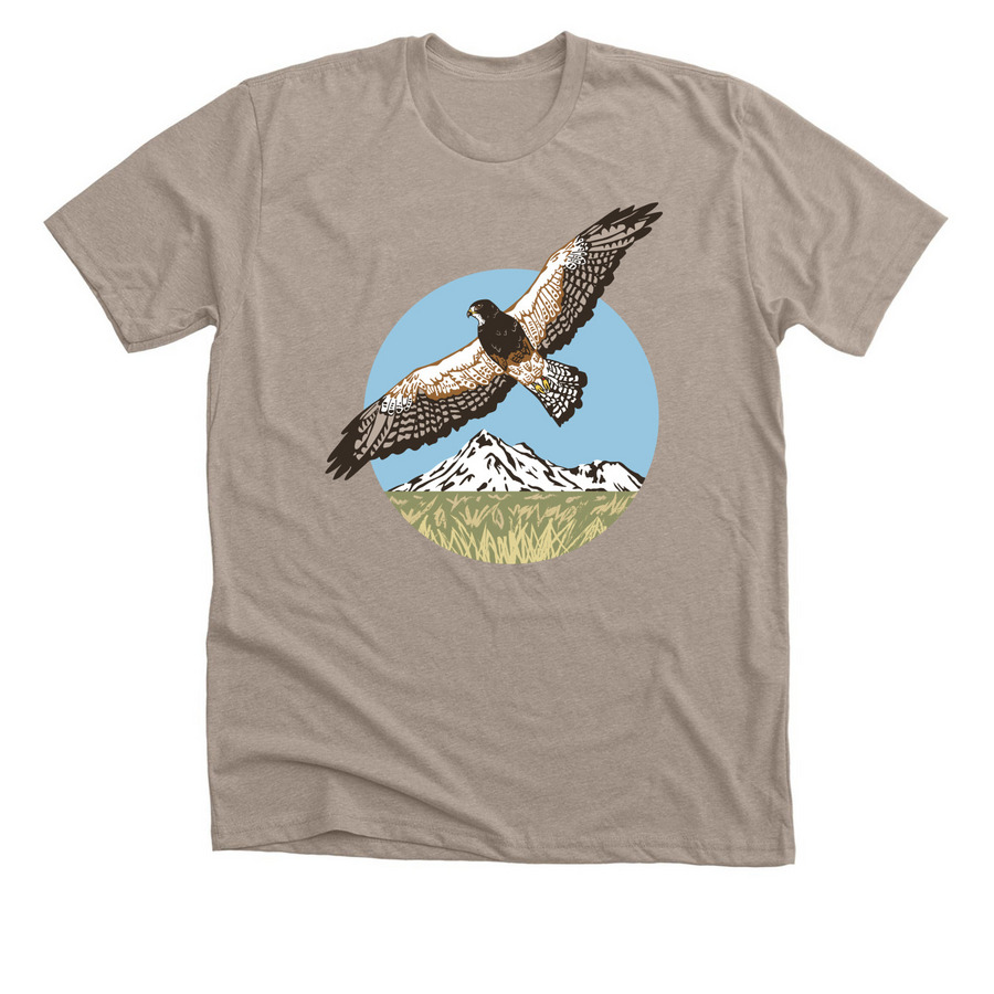 Support Raptor Research - logo, a Heather Stone Premium Unisex Tee