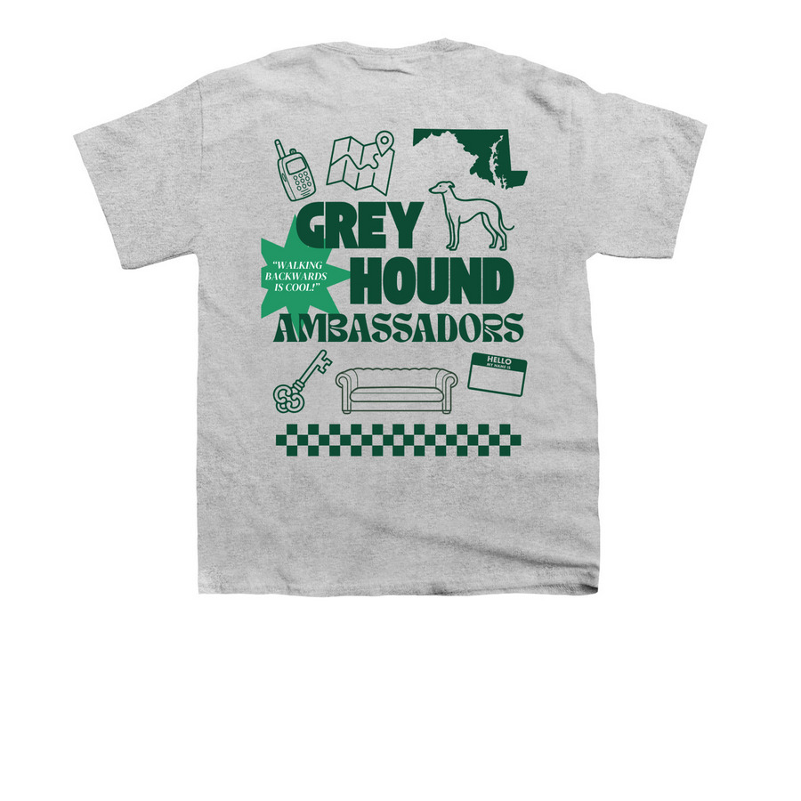 Greyhound Ambassadors Merch Design 1!, a Sport Grey Youth Unisex Tee (back-view)