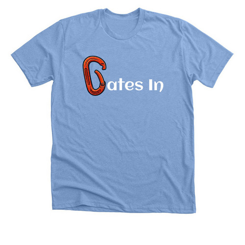 Gates In, a Heather Carolina Blue Premium Unisex Tee
