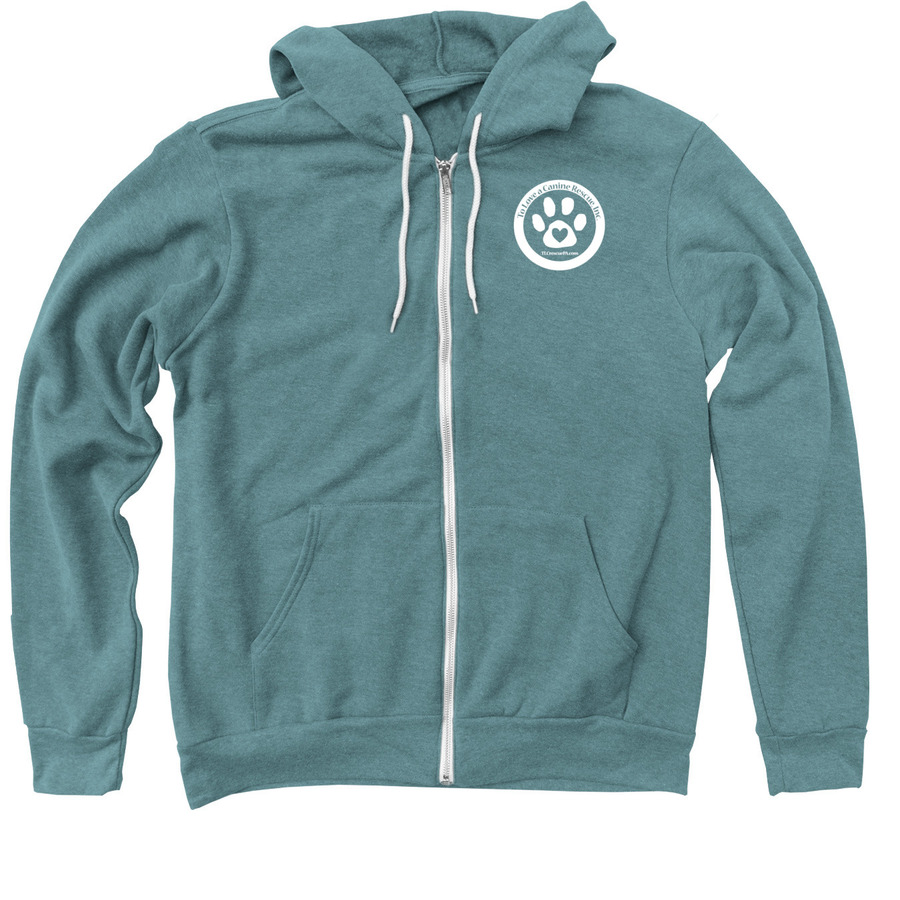 Official TLC Logo Apparel 2020 - White, a Heather Deep Teal Zip Up Hoodie
