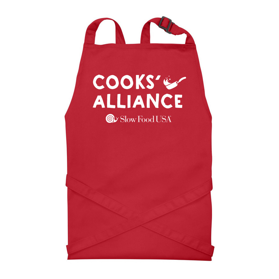 Cooks' Alliance 'Pan' Slow Food USA Apron, a Red Recycled Bib Apron