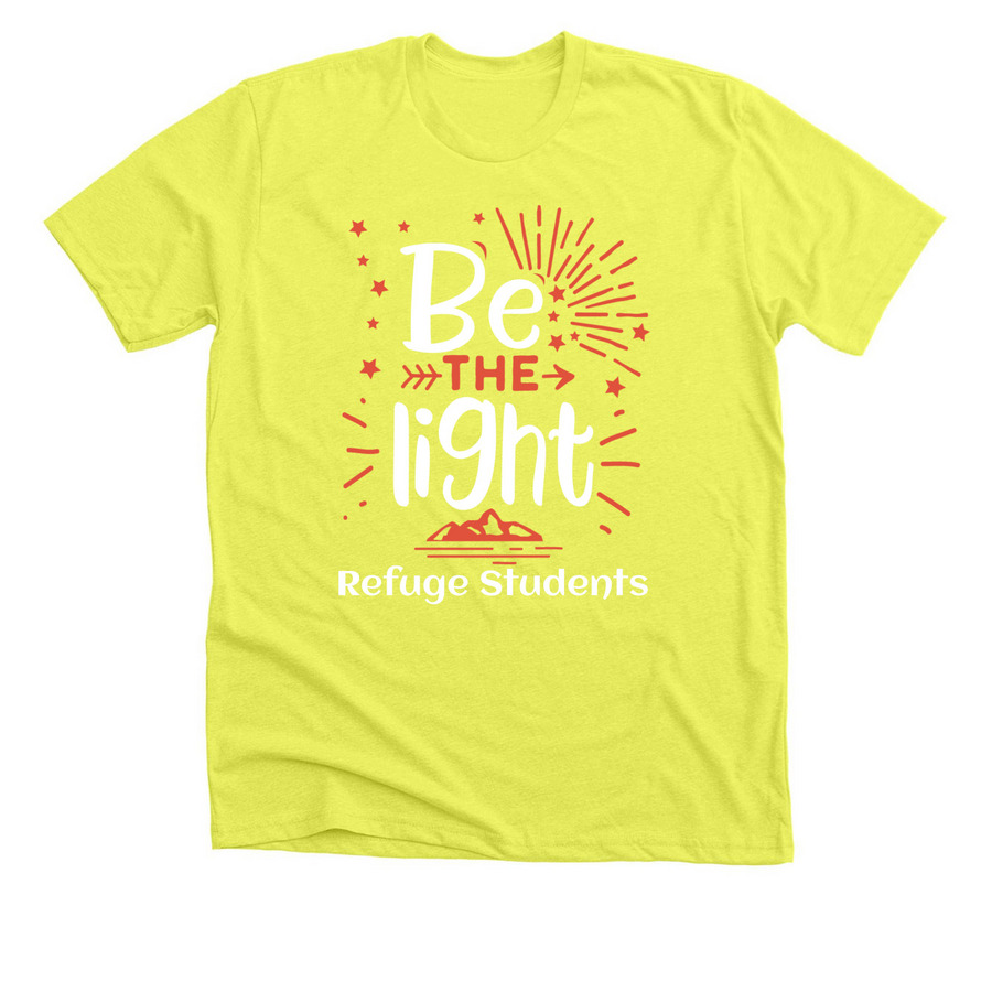 Be the Light, a Neon Yellow Premium Unisex Tee