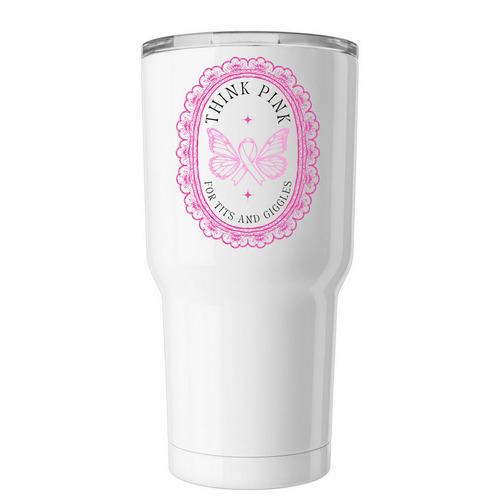 Limited Edition! "For Tits and Giggles", a White Insulated Tumbler