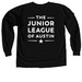 JLA Logo Front/Back, a Black Comfort Colors Long Sleeve Tee (back-view)