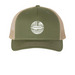 Aerophonic Cap, a Army Olive Green/ Tan Printed Five-Panel Trucker Cap